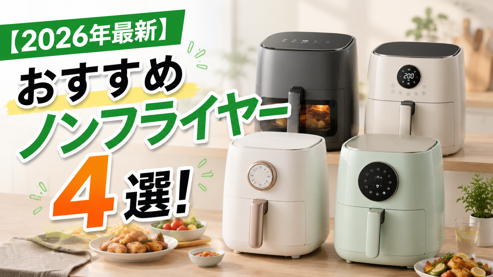 【2026年最新】おすすめノンフライヤー4選